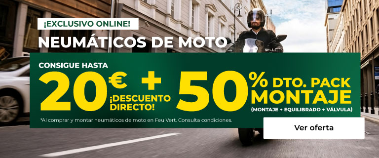 Hasta 20 euros dto Directo en neumáticos de Moto