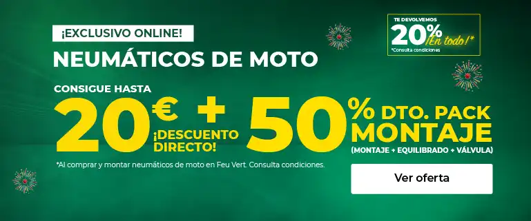 Hasta 20 euros dto Directo en neumáticos de Moto