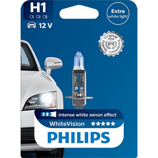 Bombilla h1 Philips whitevision ultra 12v 55w 1ud - Feu Vert