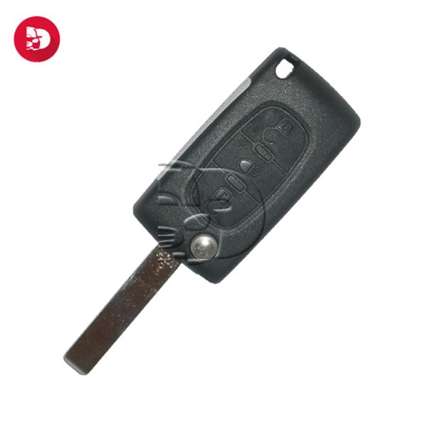 Carcasa llave Peugeot plegable p01pl83-3bln 3 botones