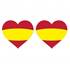 Adhesivo bandera España corazones