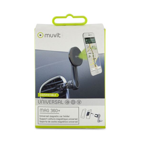 Soporte de teléfono móvil rejilla fijación magnética para coche Muvit