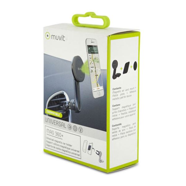 Soporte teléfono móvil de coche para rejilla Muvit - Feu Vert