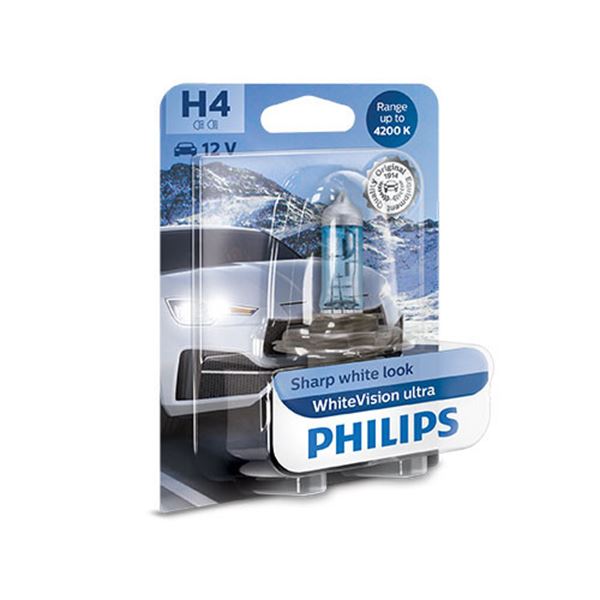 Bombilla h4 Philips whitevision ultra 12v 60w 1ud