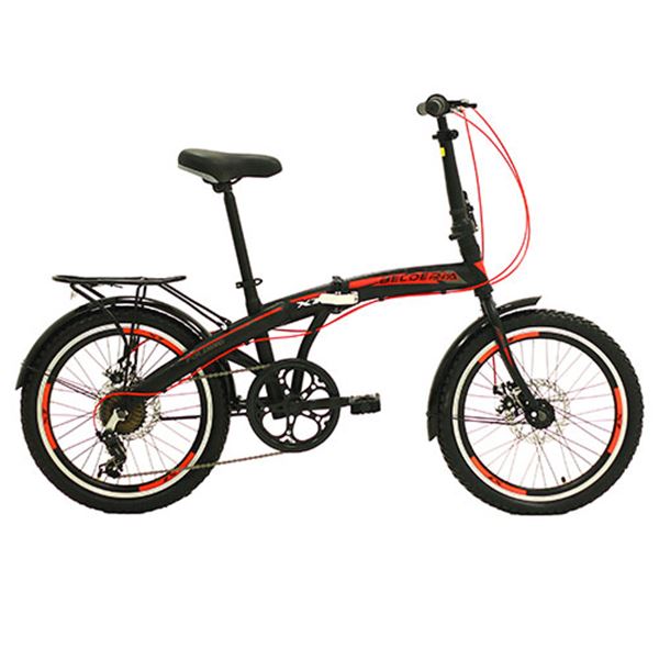 Bicicleta plegable shimano Belderia x7 20" negro y rojo