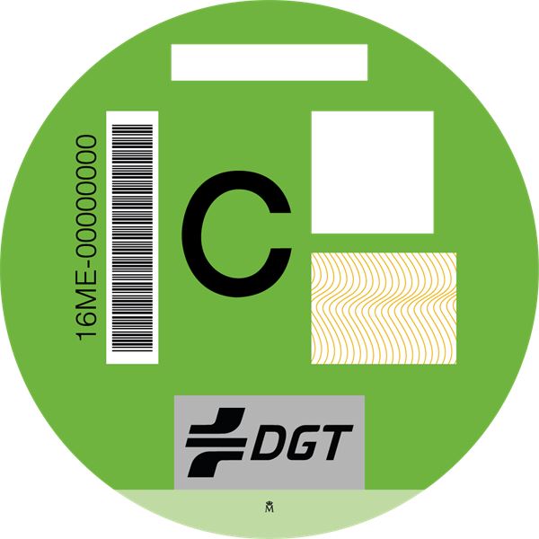 Distintivo medioambiental letra "C"