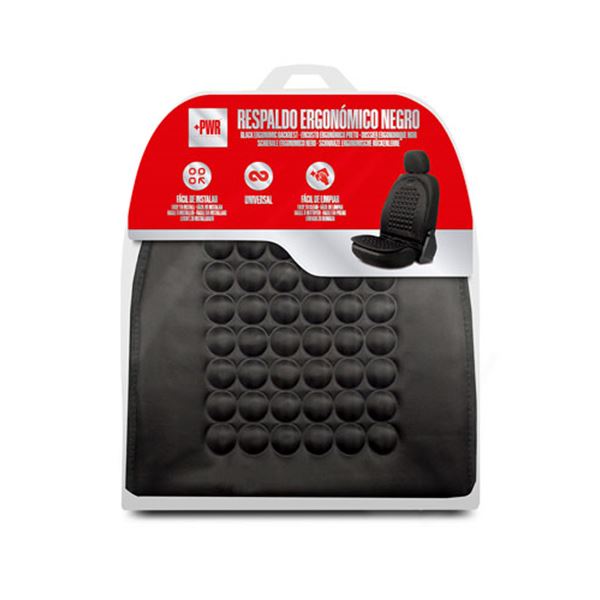 Respaldo de coche ergonómico negro Plus Power