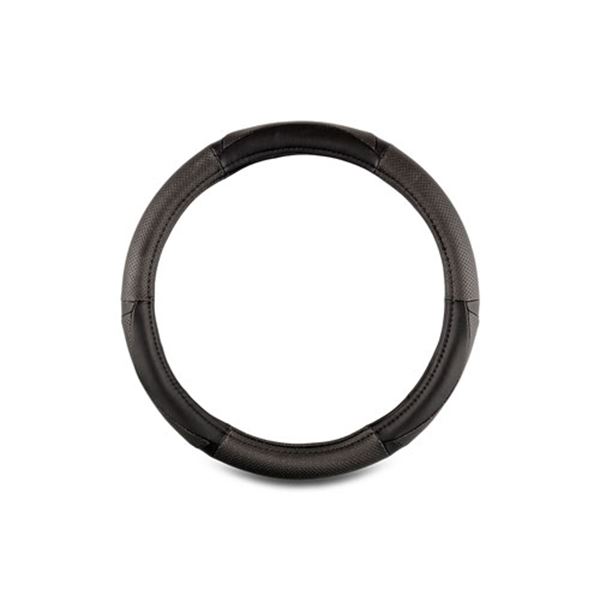 Cubre volante de piel negro Plus Power