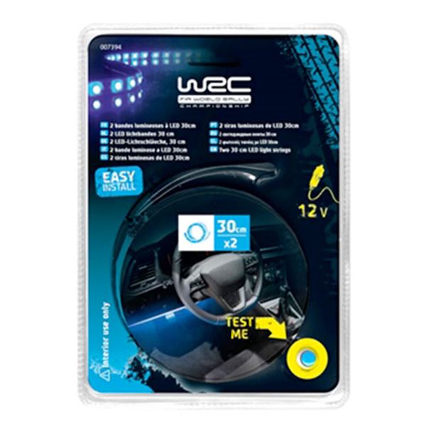 2 tiras de luz led WRC azul 30 cm 12 v