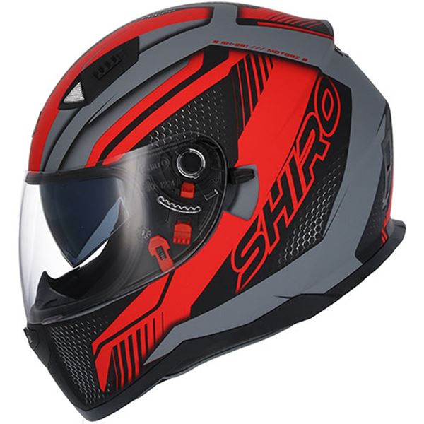 Casco de moto integral Shiro sh881 negro y rojo xs - Feu Vert
